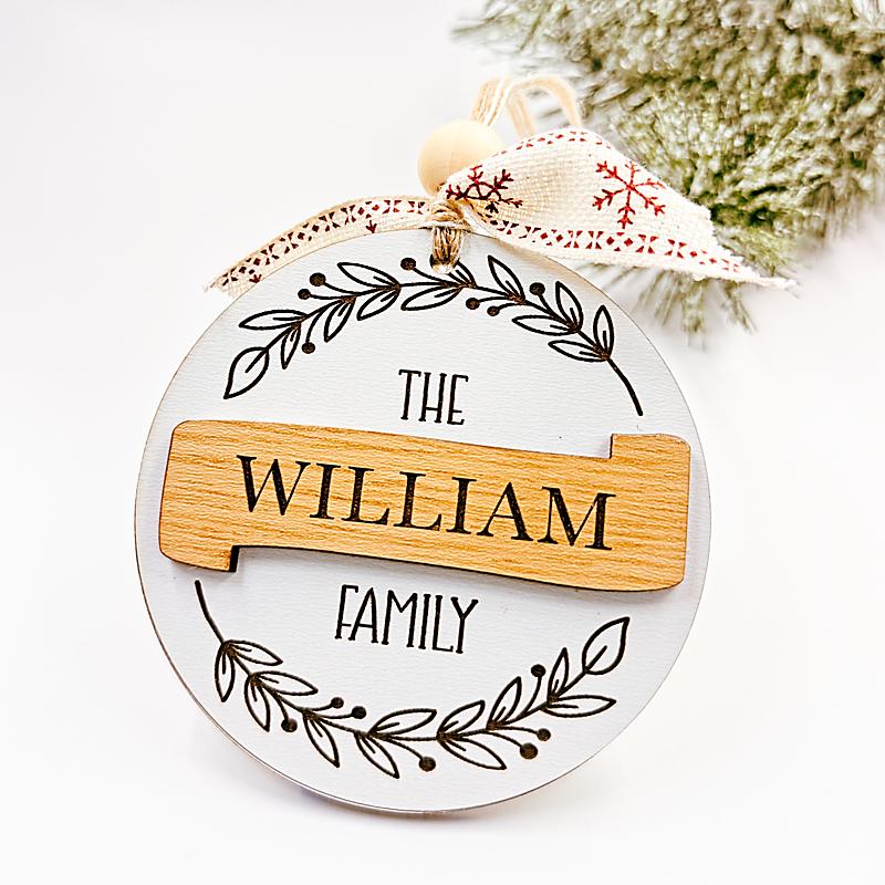 Personalized Family Name Ornament