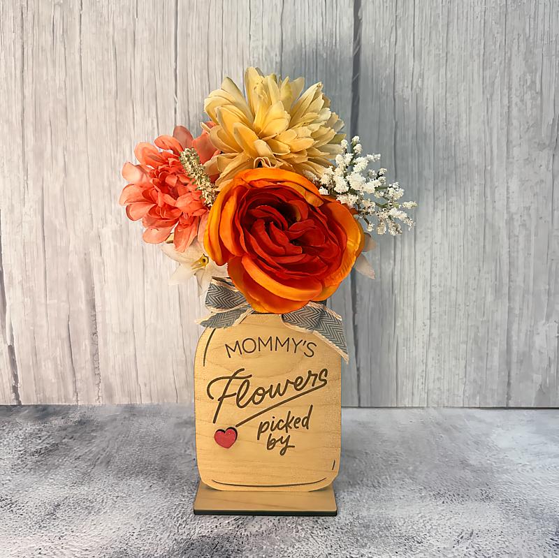 Personalized Flower Holder – “Flowers Picked By” Keepsake