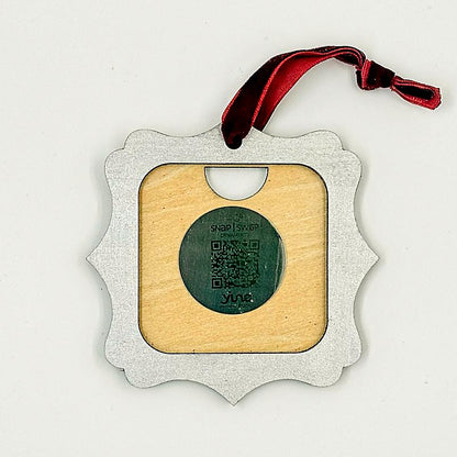 Personalized Ornate Medallion Ornament with Magnetic Photo Tile – Gift Set