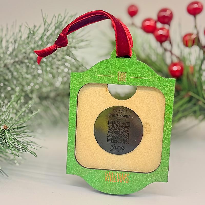 Personalized Frame Shaped Ornament with Magnetic Photo Tile – Gift Set