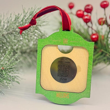 Personalized Frame Shaped Ornament with Magnetic Photo Tile – Gift Set