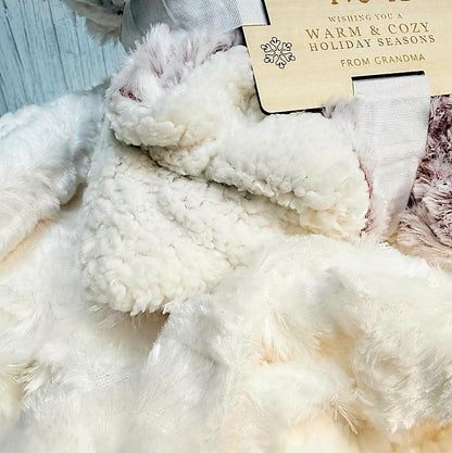 Micro-Mink / Sherpa Throw with Engraved Gift Tag