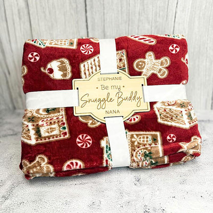 Holiday Velvet Plush Throw with Engraved  Gift Tag