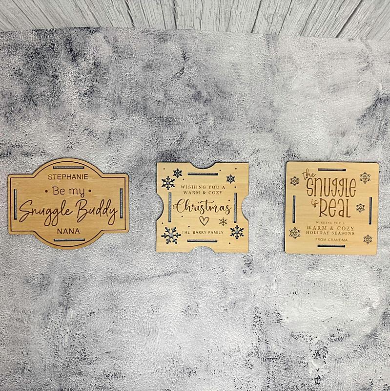 Holiday Velvet Plush Throw with Engraved  Gift Tag