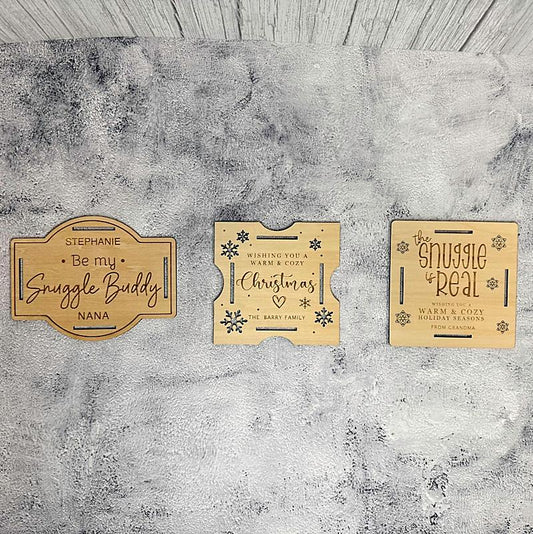 Holiday Velvet Plush Throw with Engraved  Gift Tag