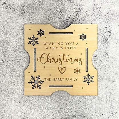 Holiday Velvet Plush Throw with Engraved  Gift Tag
