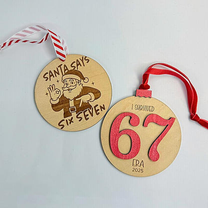 67 Era Holiday Ornament Popular 2025 Humor Keepsake