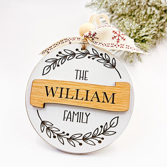 Family Name Wreath Ornament