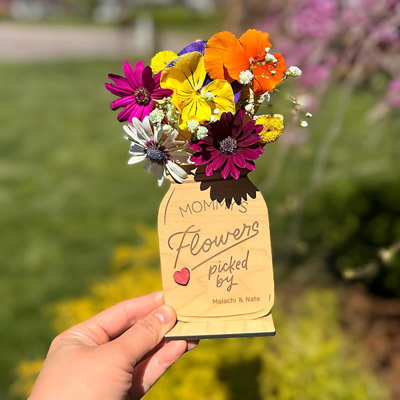 Personalized Flower Holder – “Flowers Picked By” Keepsake
