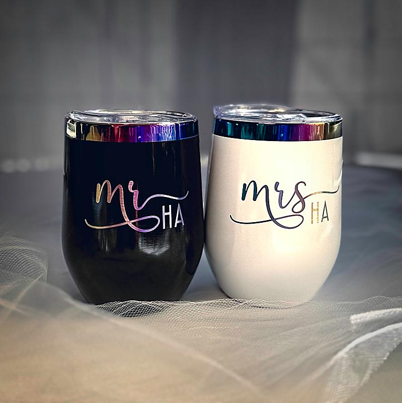 Mr. & Mrs. Wedding Wine Tumbler Set
