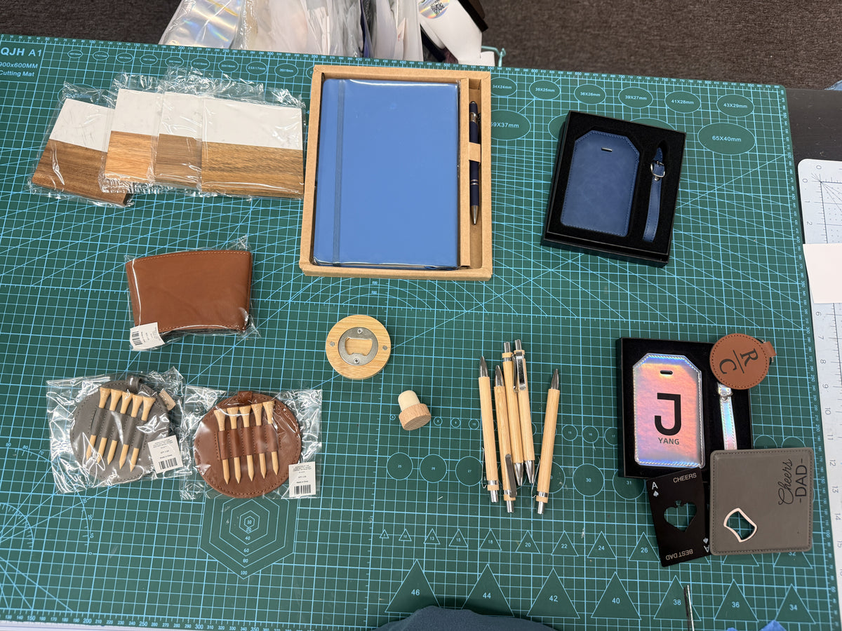 YJune Studio worktable with materials, samples and tools in progress.
