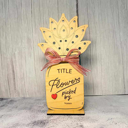 Personalized Flower Holder – “Flowers Picked By” Keepsake