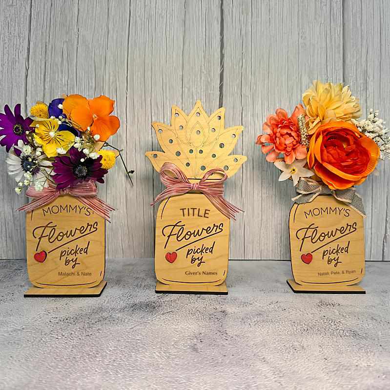 Personalized Flower Holder – “Flowers Picked By” Keepsake