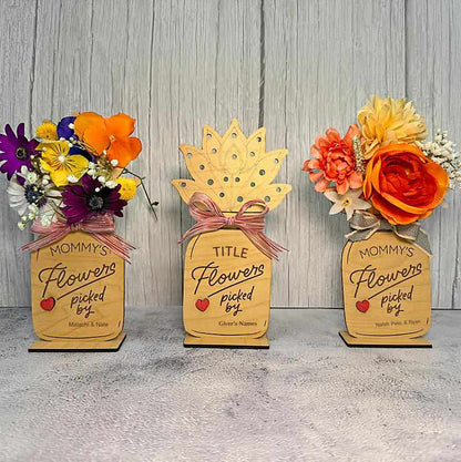 Personalized Flower Holder – “Flowers Picked By” Keepsake