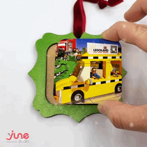 Personalized Ornate Medallion Ornament with Magnetic Photo Tile – Gift Set